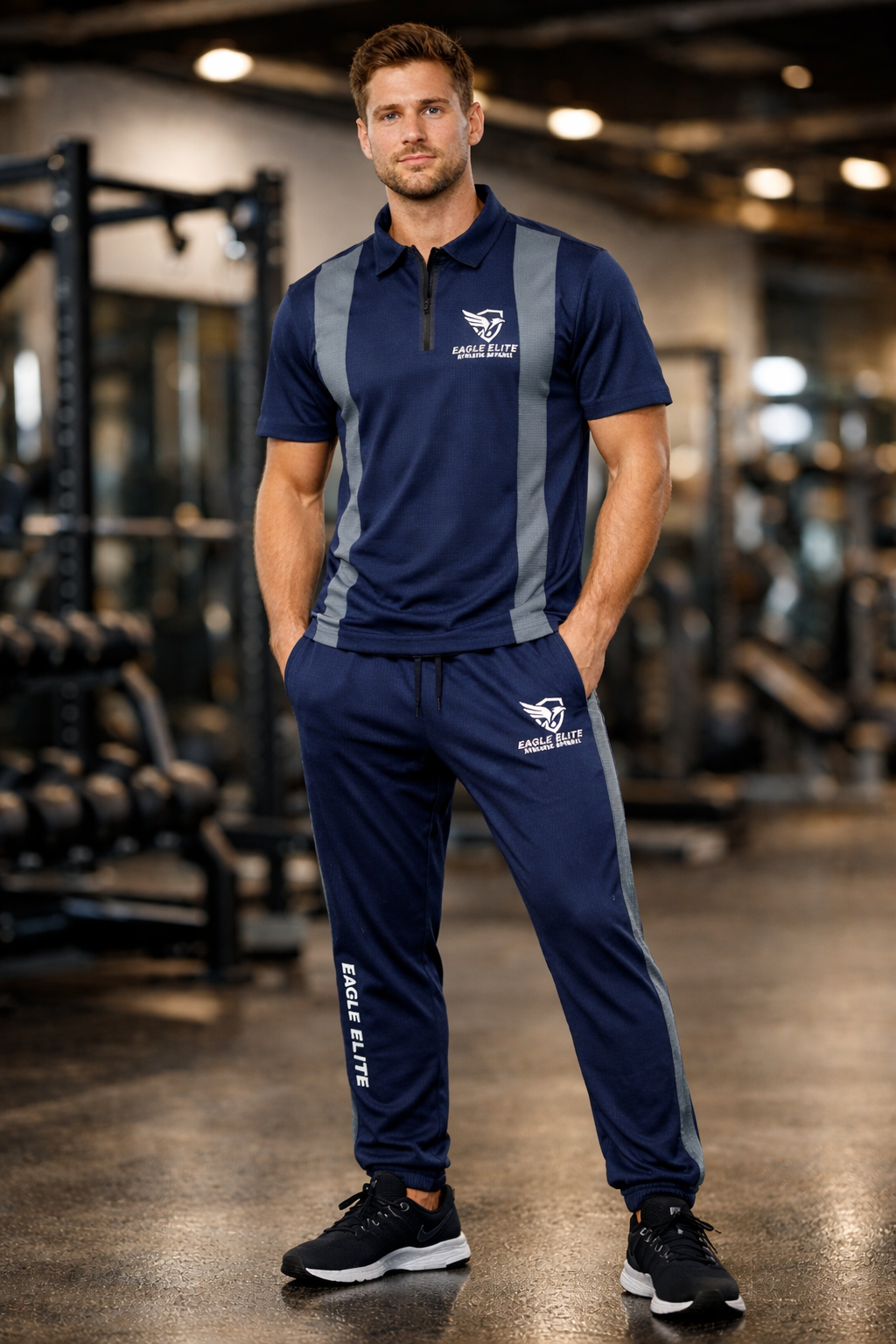 Eagle Elite-Eagle Elite Dri-Fit Premium Quality Tracksuit  Blue Gray