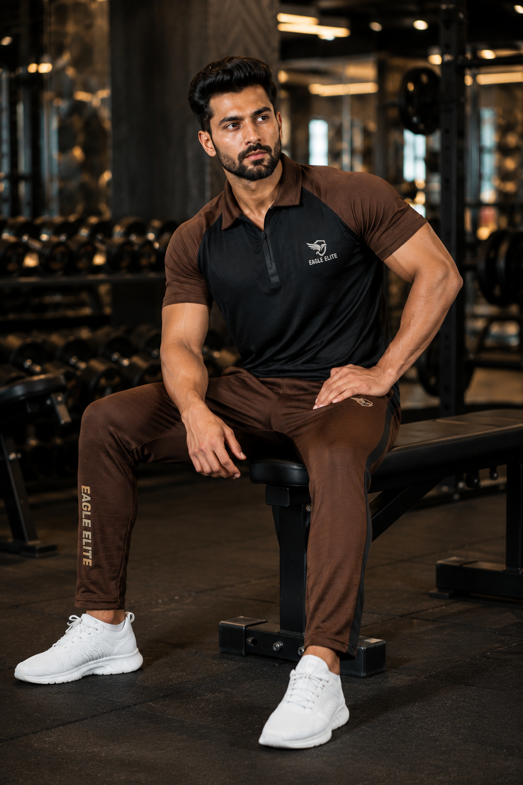 New Eagle Elite-Eagle Elite Dri-Fit Premium Quality Tracksuit Brown Black