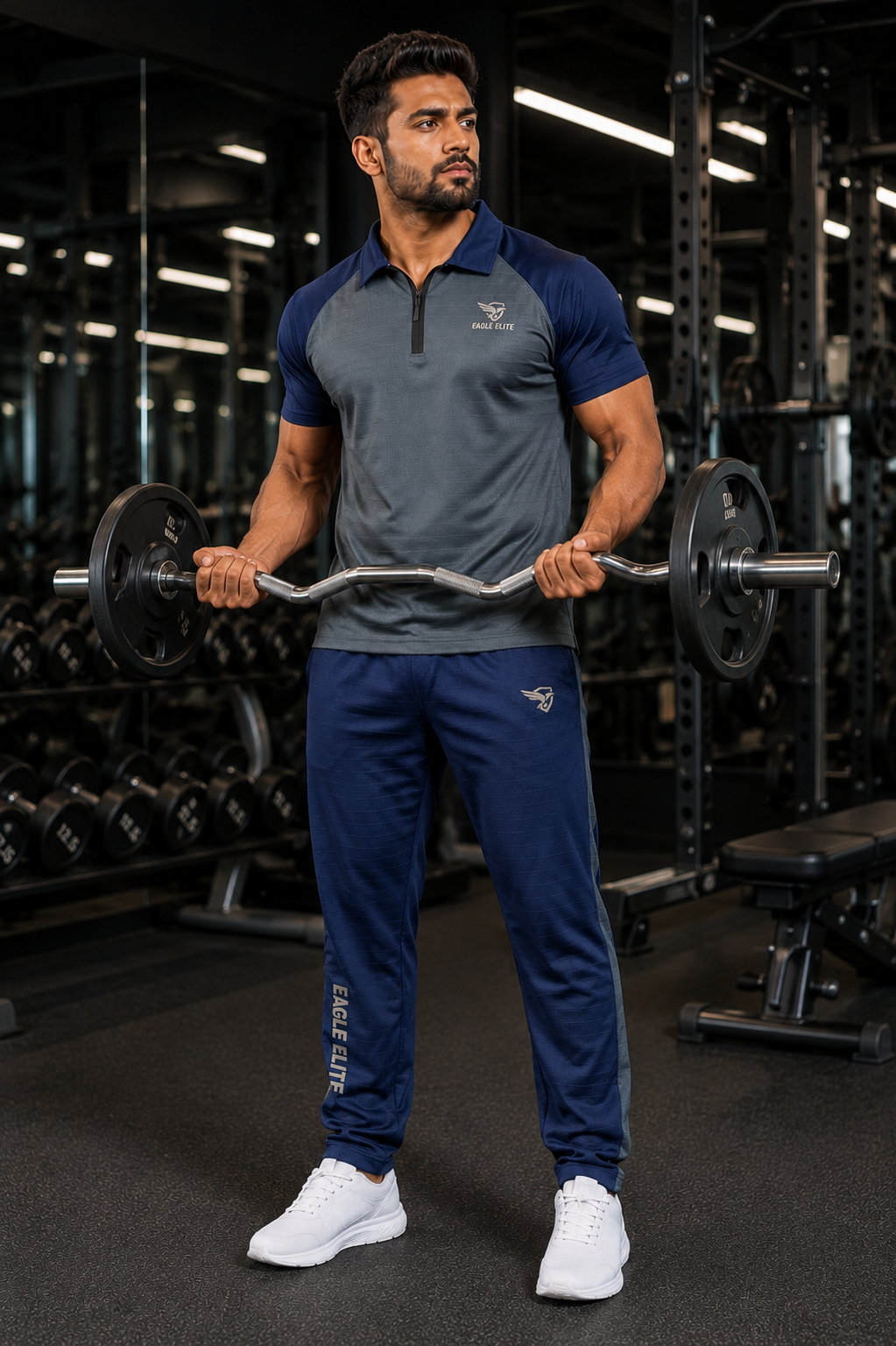 New Eagle Elite-Eagle Elite Dri-Fit Premium Quality Tracksuit Blue Gray