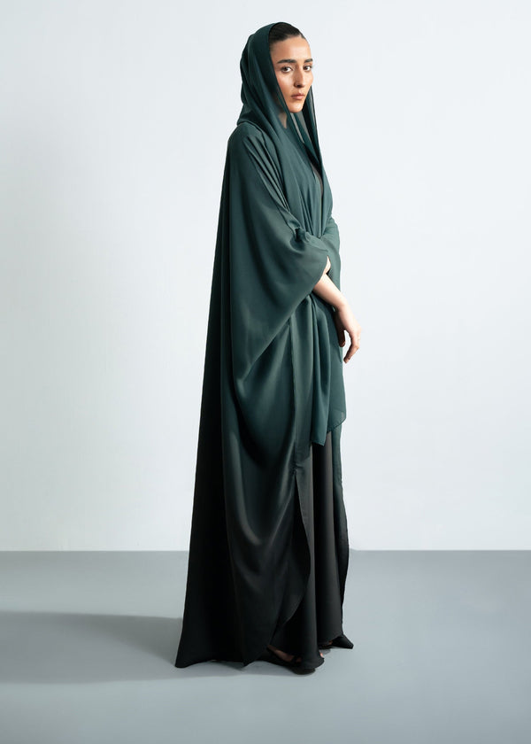 OMBRE Shaded BLACK - LONG CAPE ABAYA