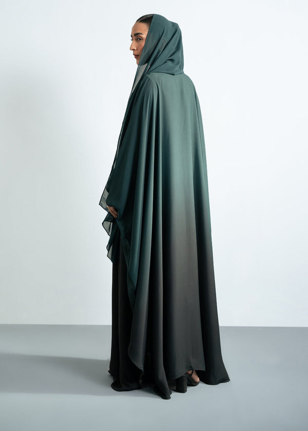 OMBRE Shaded BLACK - LONG CAPE ABAYA