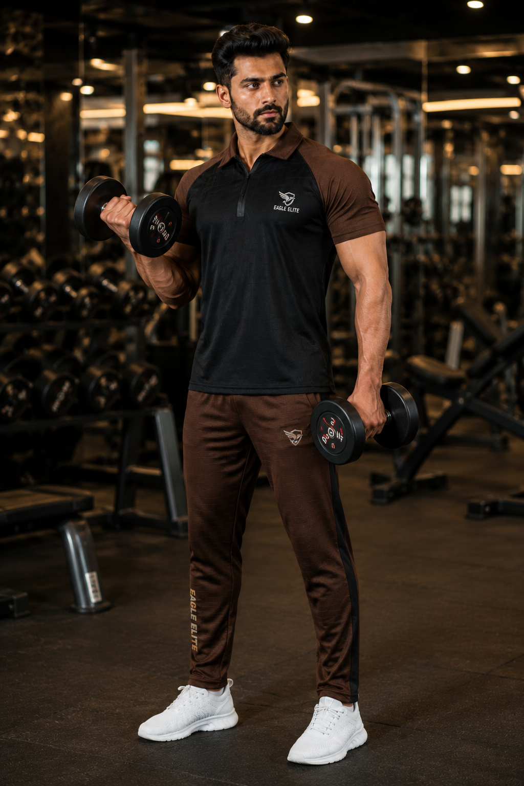 New Eagle Elite-Eagle Elite Dri-Fit Premium Quality Tracksuit Brown Black