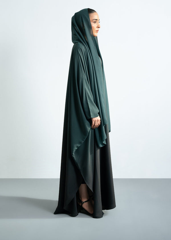 OMBRE Shaded BLACK - LONG CAPE ABAYA