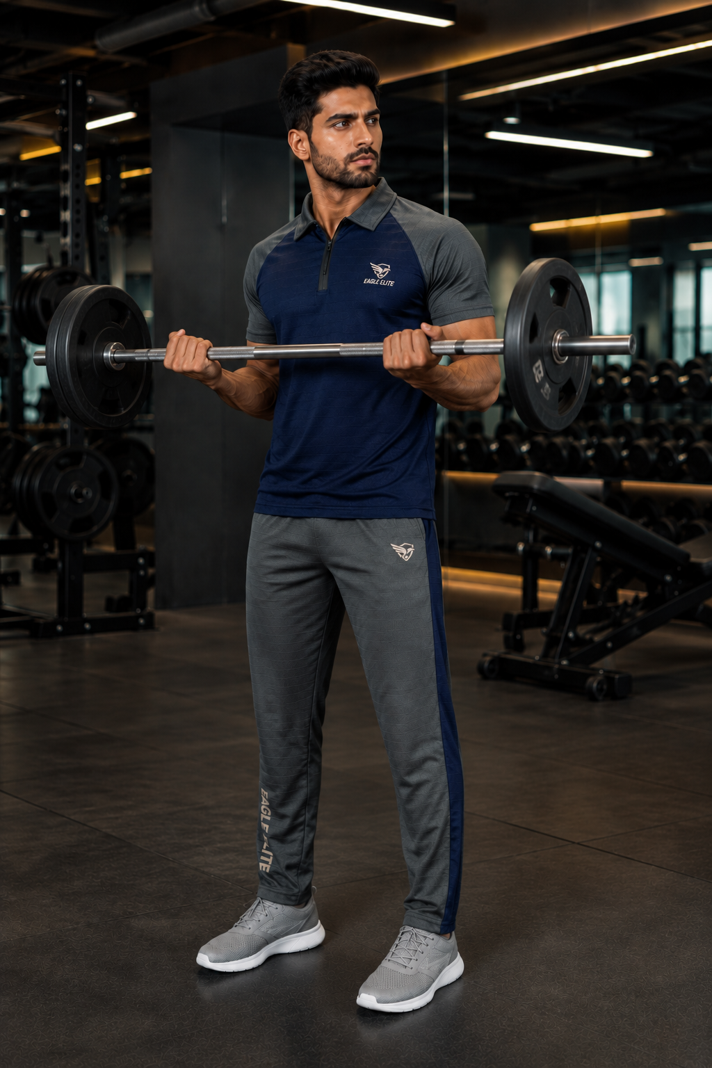 New Eagle Elite-Eagle Elite Dri-Fit Premium Quality Tracksuit Gray Blue