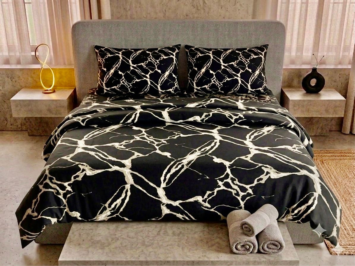 Pure Cotton Bedsheet Black tex