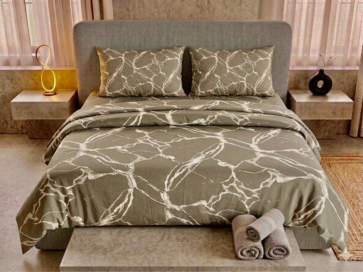 Pure Cotton Bedsheet Gray tex
