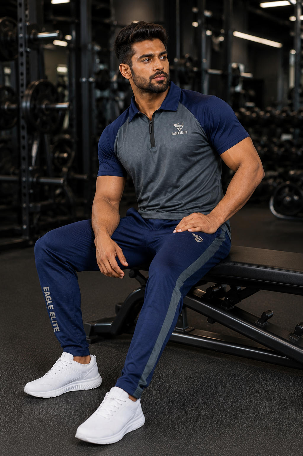 New Eagle Elite-Eagle Elite Dri-Fit Premium Quality Tracksuit Blue Gray