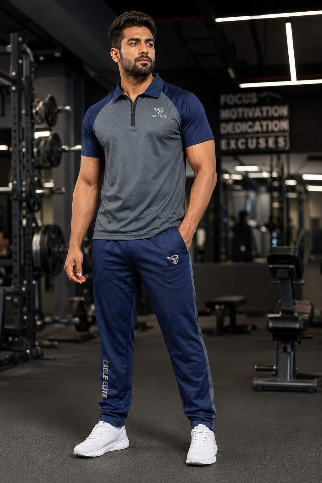 New Eagle Elite-Eagle Elite Dri-Fit Premium Quality Tracksuit Blue Gray