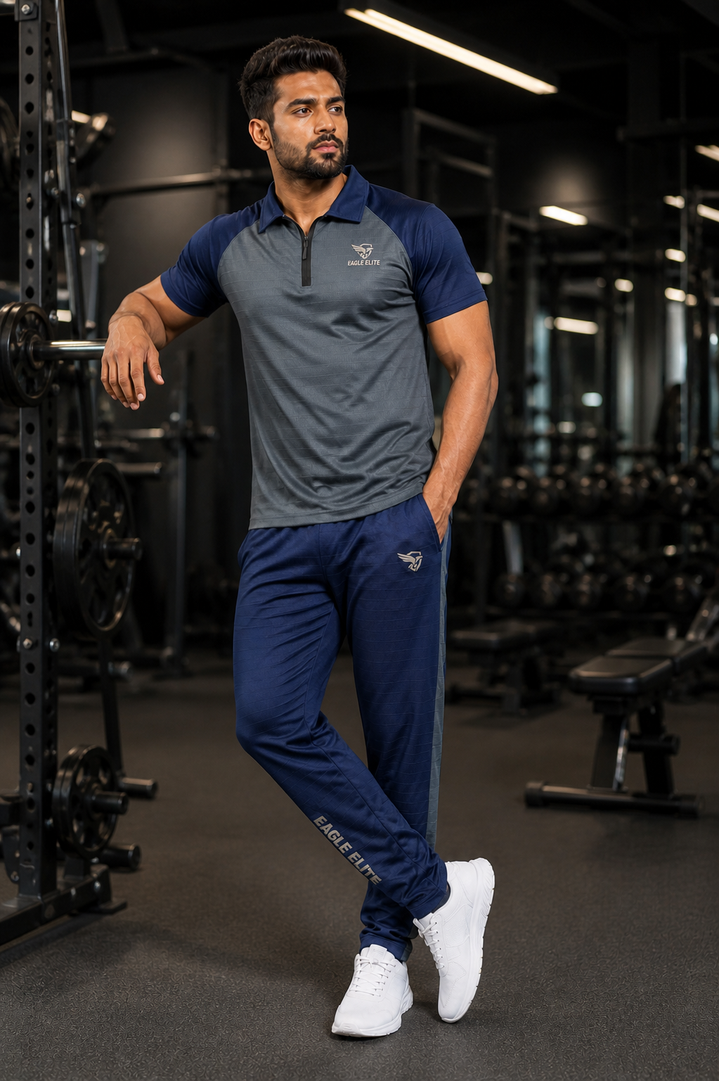 New Eagle Elite-Eagle Elite Dri-Fit Premium Quality Tracksuit Blue Gray