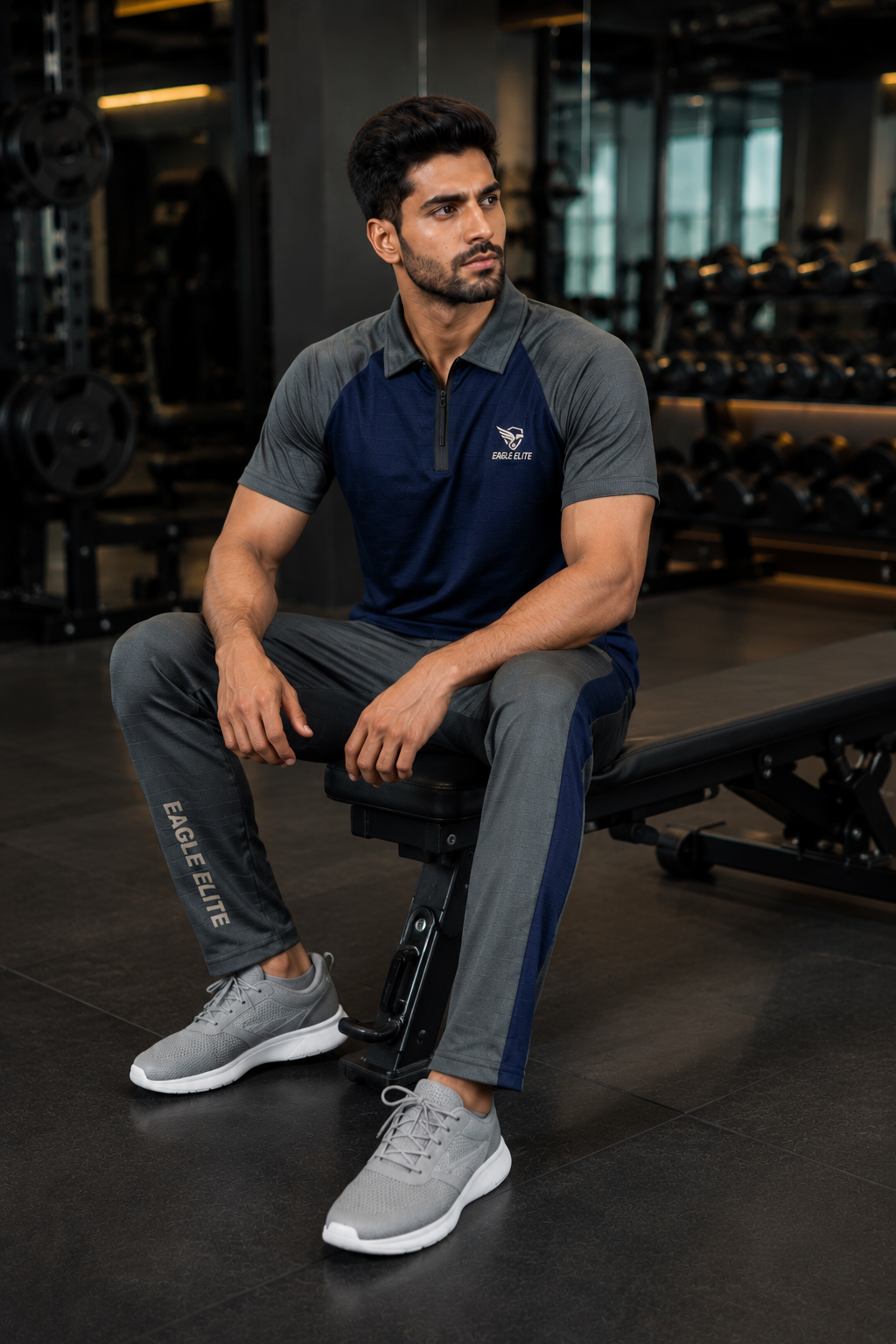 New Eagle Elite-Eagle Elite Dri-Fit Premium Quality Tracksuit Gray Blue