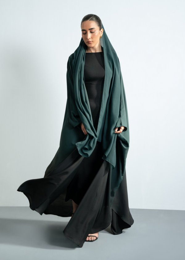 OMBRE Shaded BLACK - LONG CAPE ABAYA