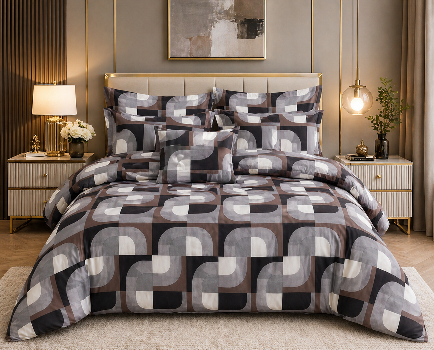 Pure Cotton Bedsheet Brown 3d