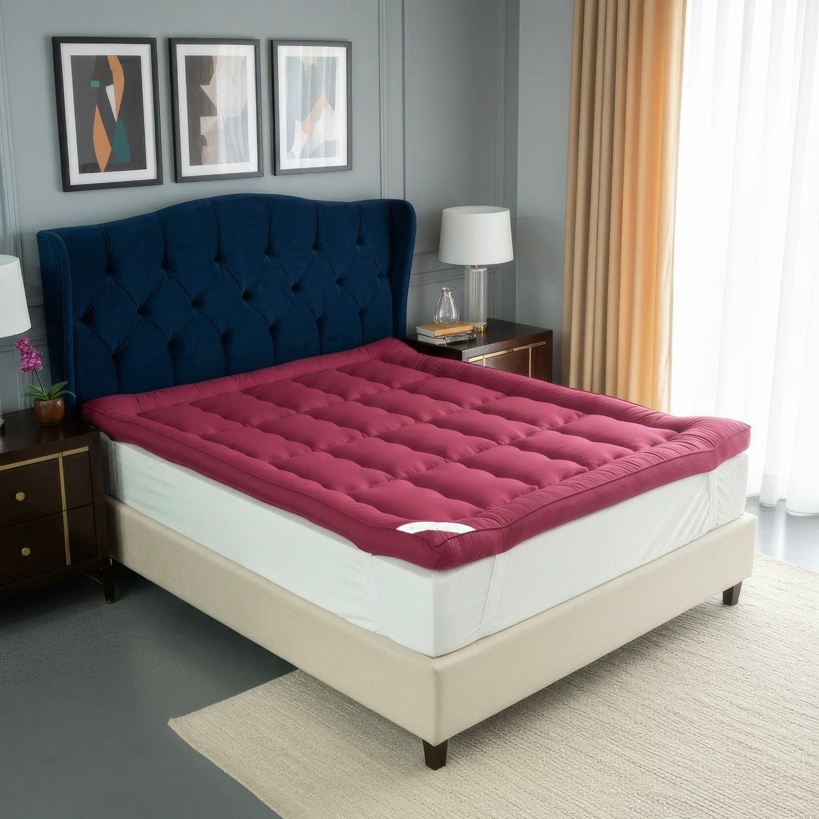 medicated Mattress Topper Mehroon