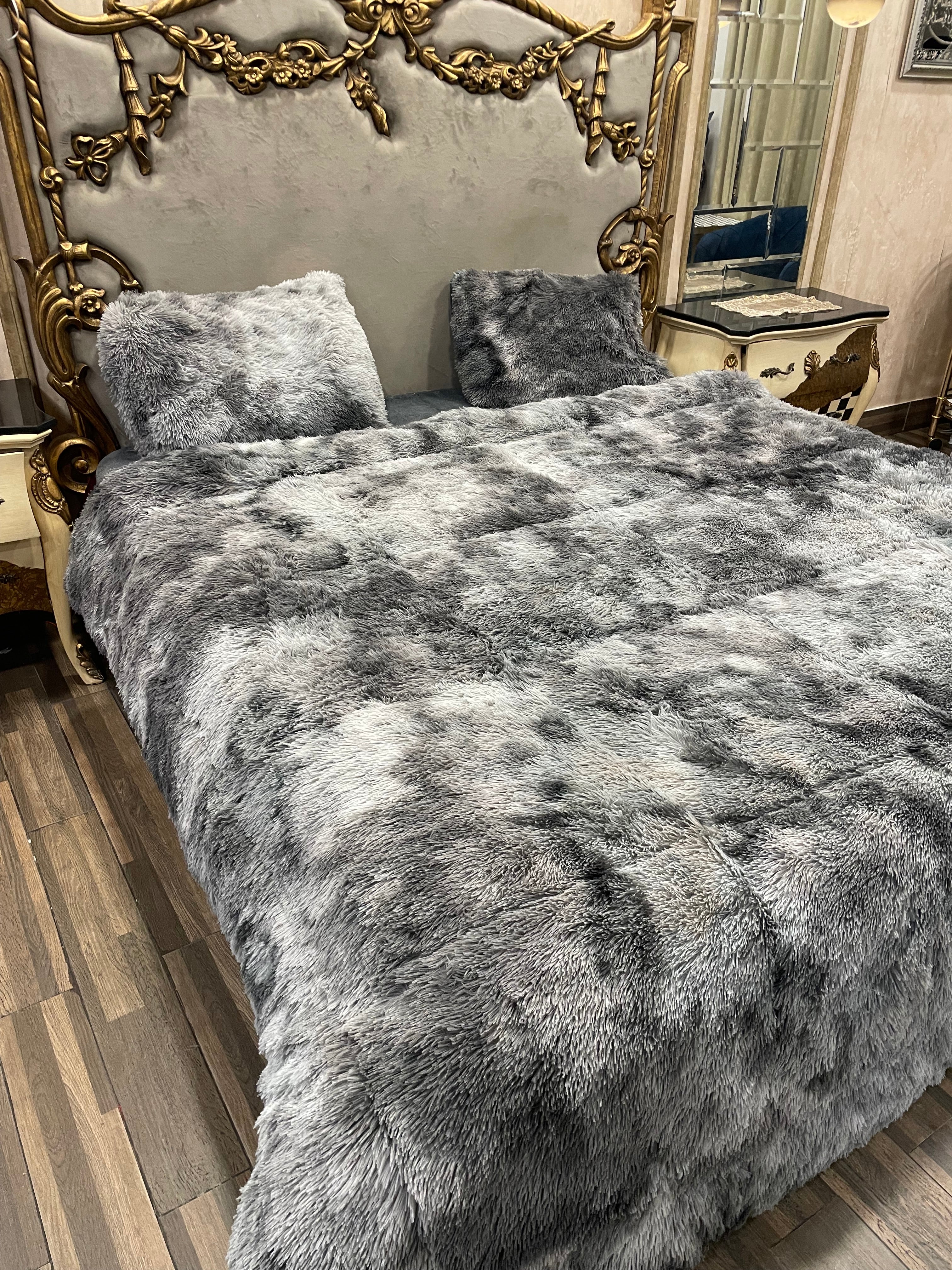 Shaded Shaggy Gray 4️⃣PC Razai set