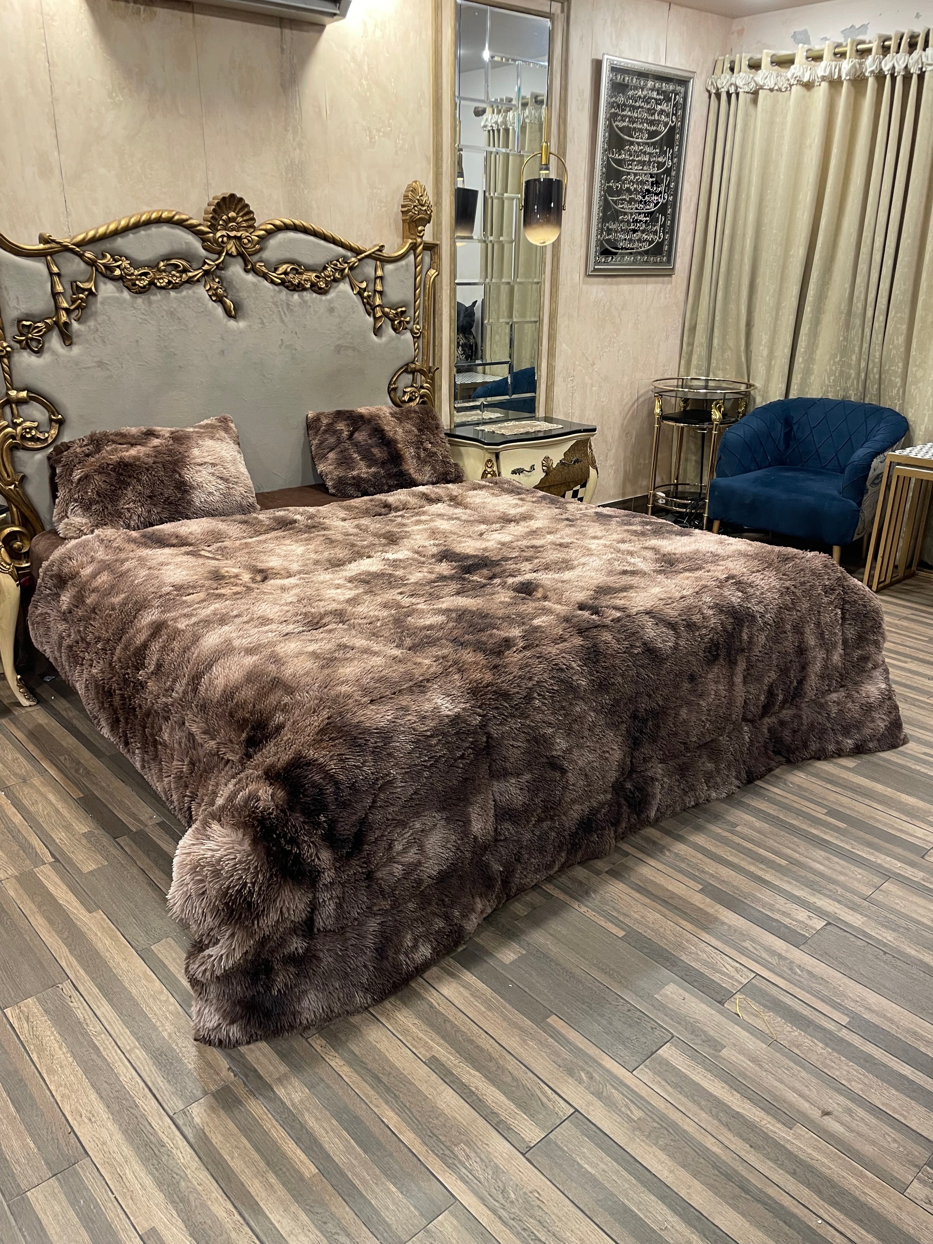 Shaded Shaggy Brown4️⃣PC Razai set