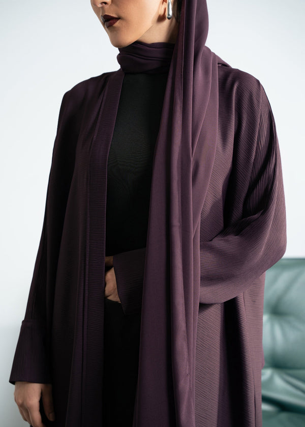 PURPLE - KIMONO TEXTURED ABAYA