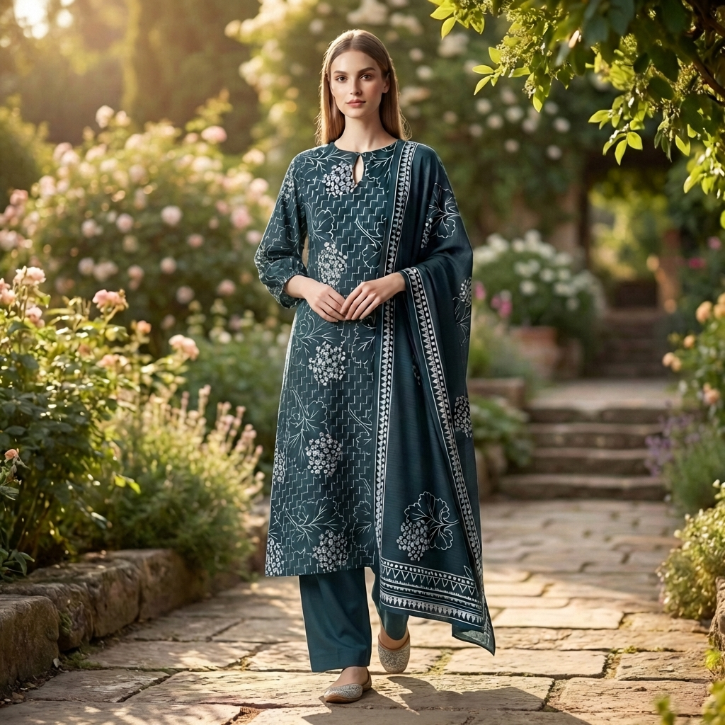 Unstitched 3pcs Lawn printed Collection