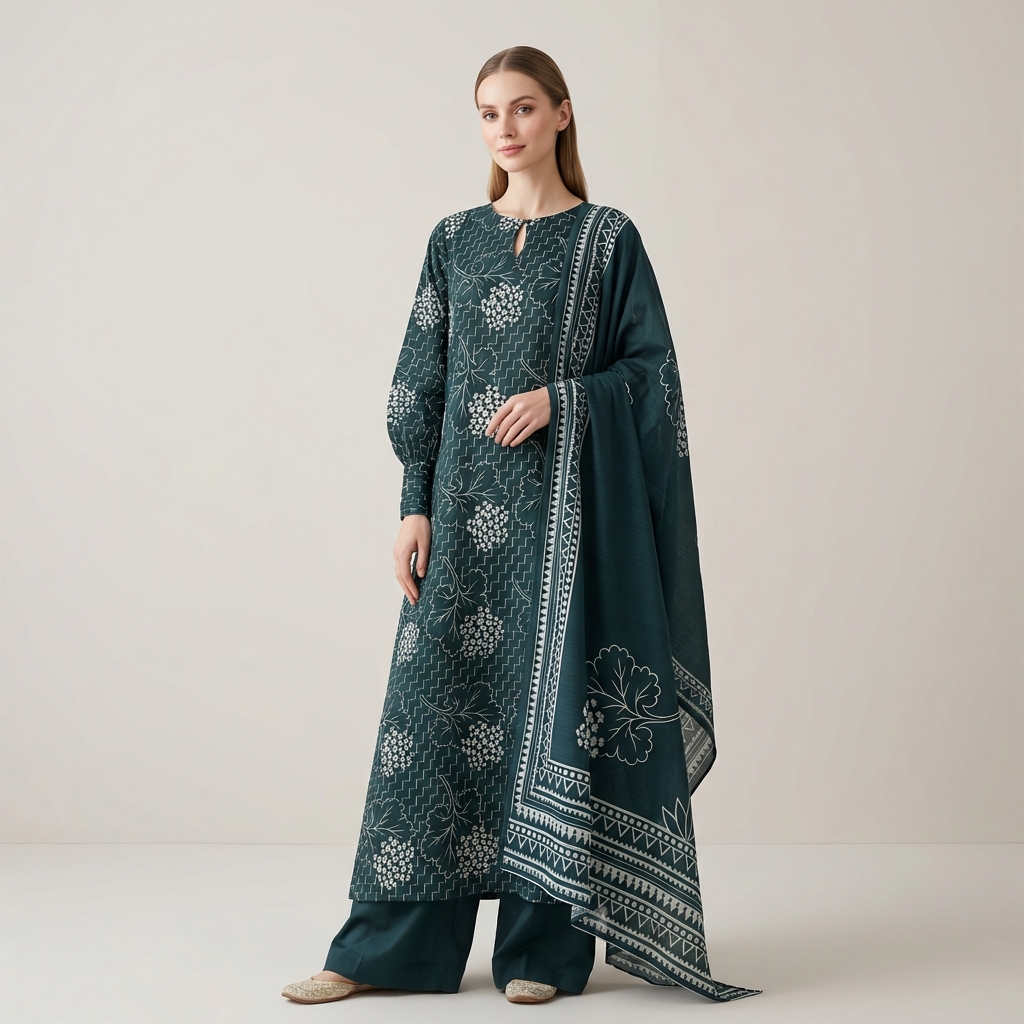 Unstitched 3pcs Lawn printed Collection