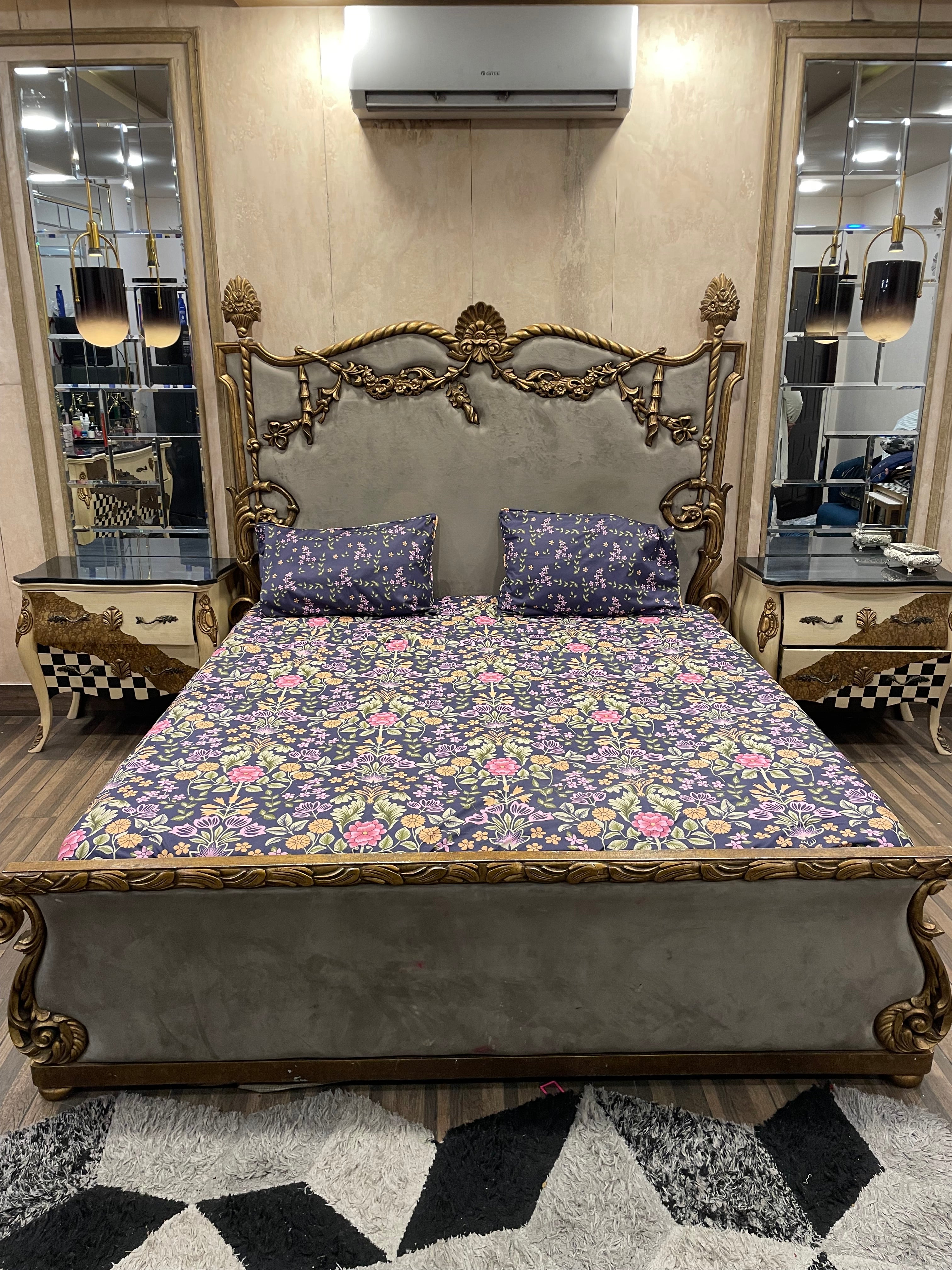 Pure Cotton Bedsheet purple