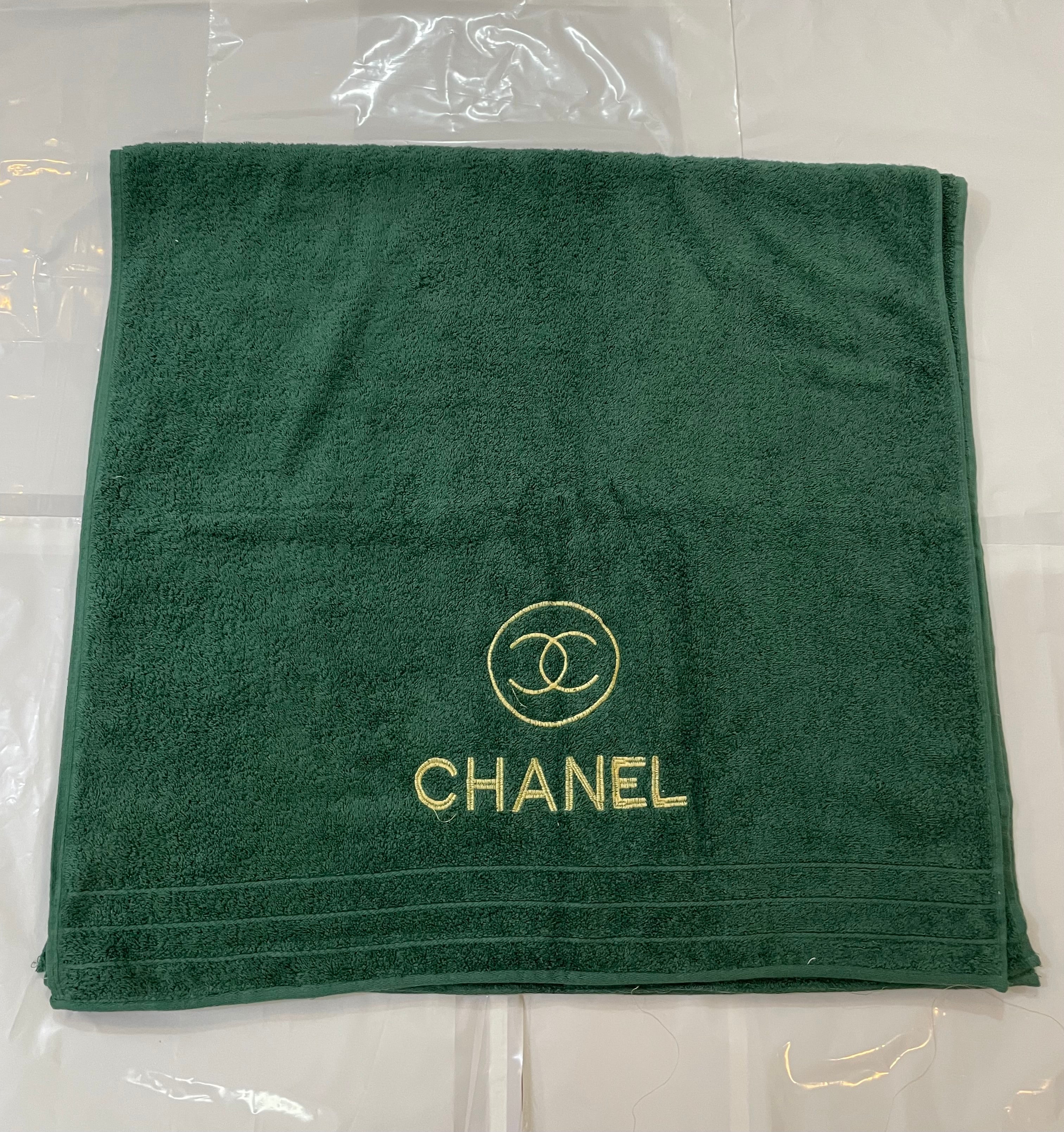 Chanel Export Quality Towel Embroided (Pack of 2) green