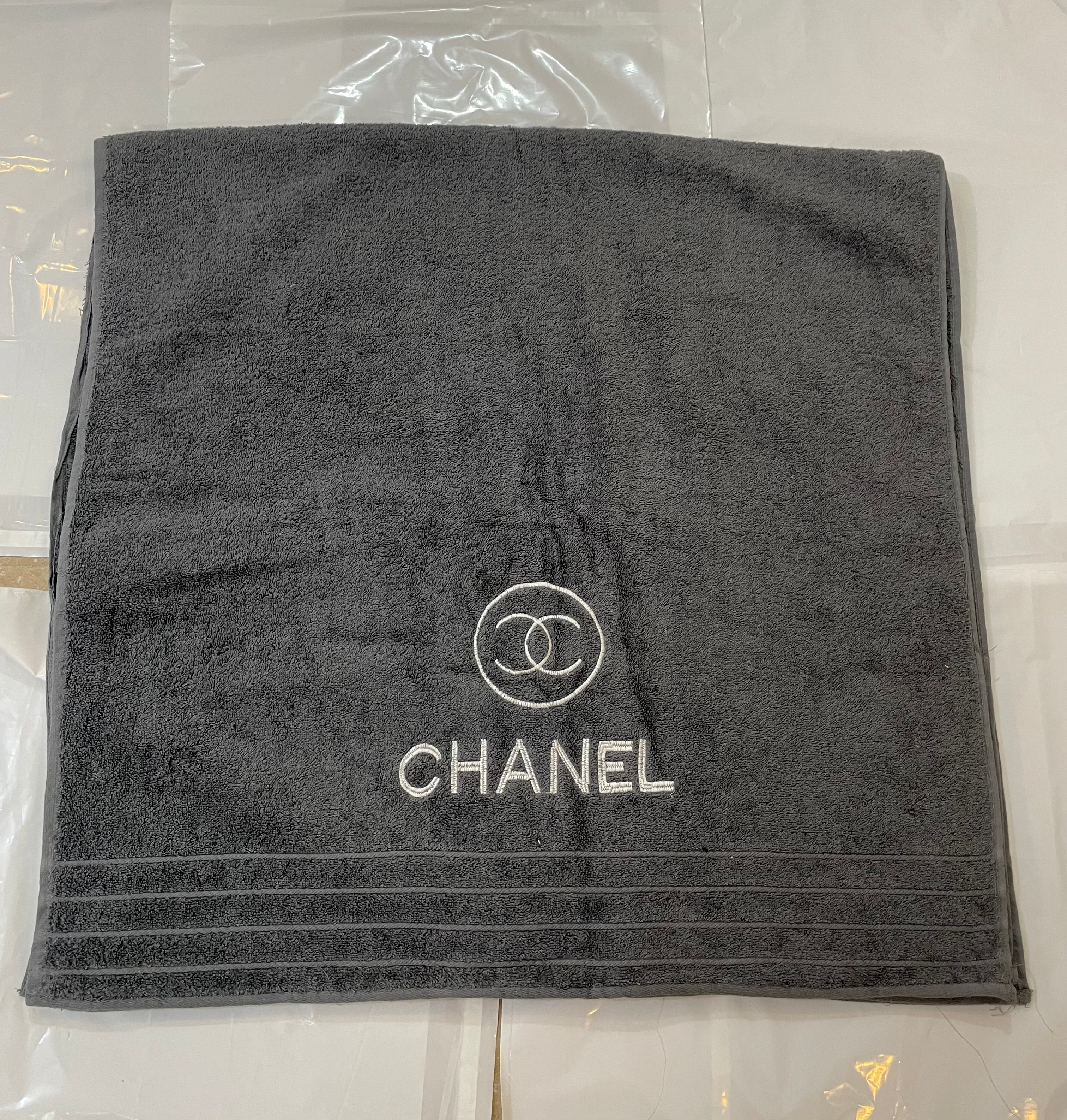 Chanel Export Quality Towel Embroided (Pack of 2)Gray