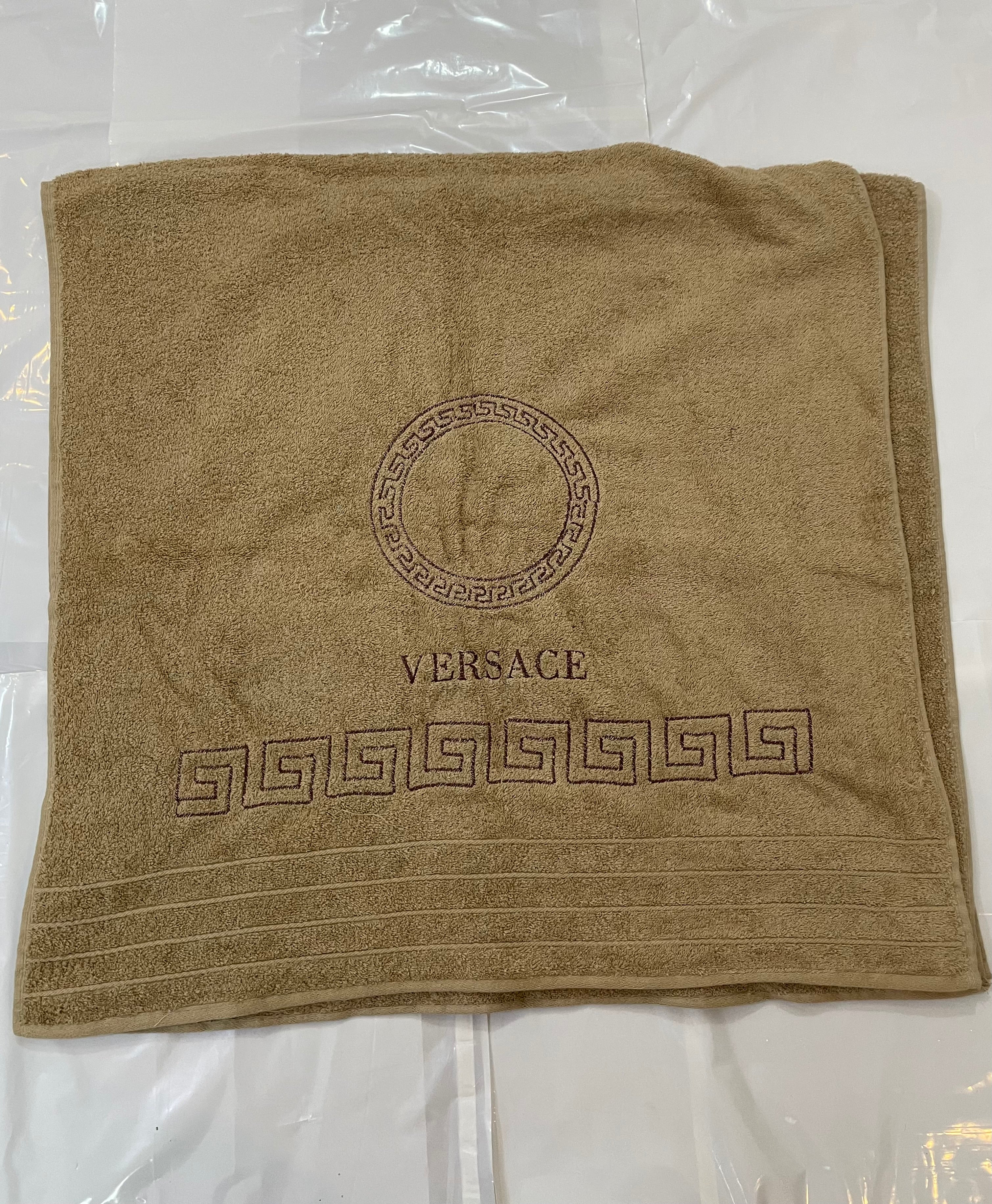 versace Export Quality Towel Embroided (Pack of 2) beige