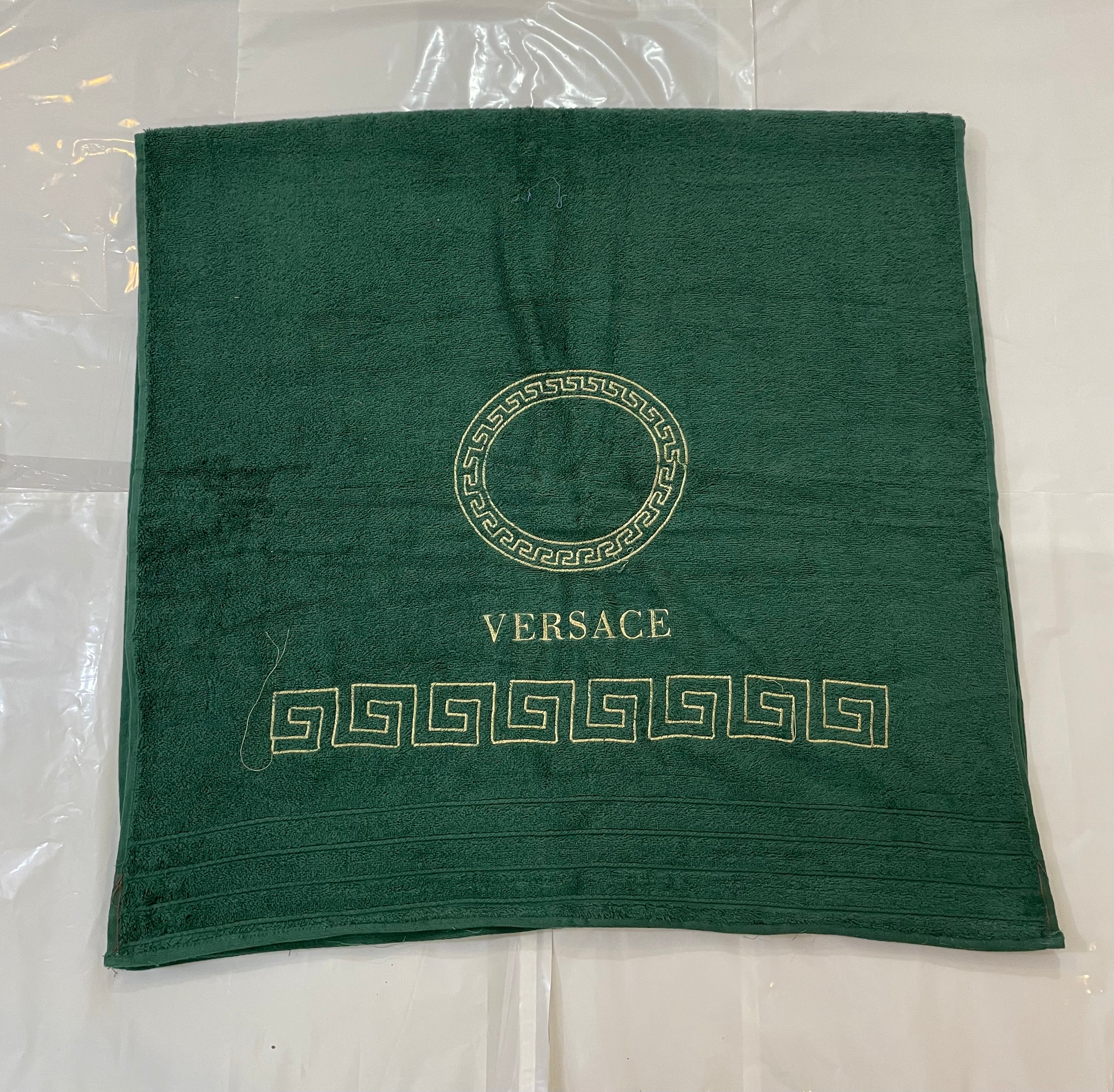 versace Export Quality Towel Embroided (Pack of 2) Green