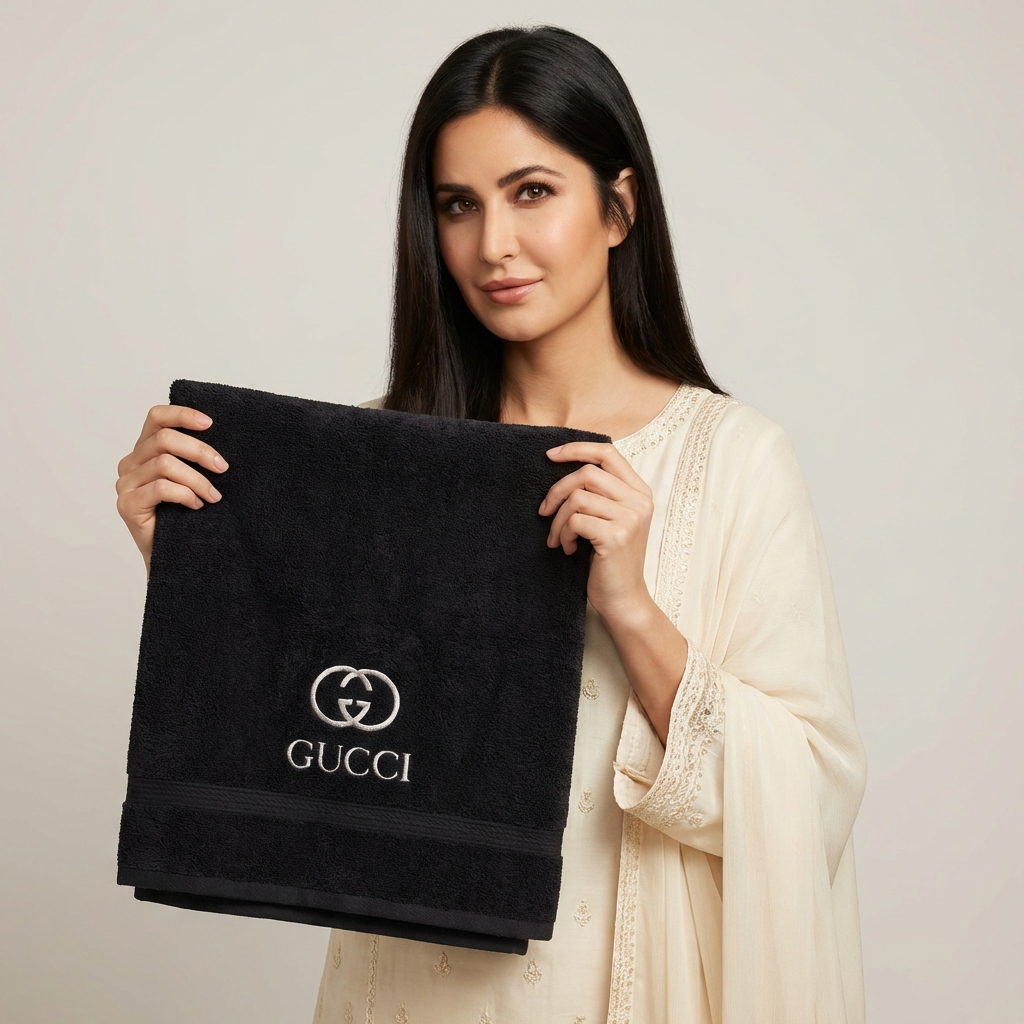 Gucci Export Quality Towel Embroided (Pack of 2 ) Black
