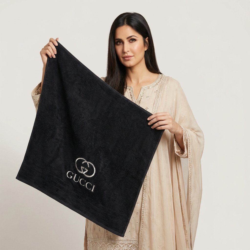 Gucci Export Quality Towel Embroided (Pack of 2 ) Black