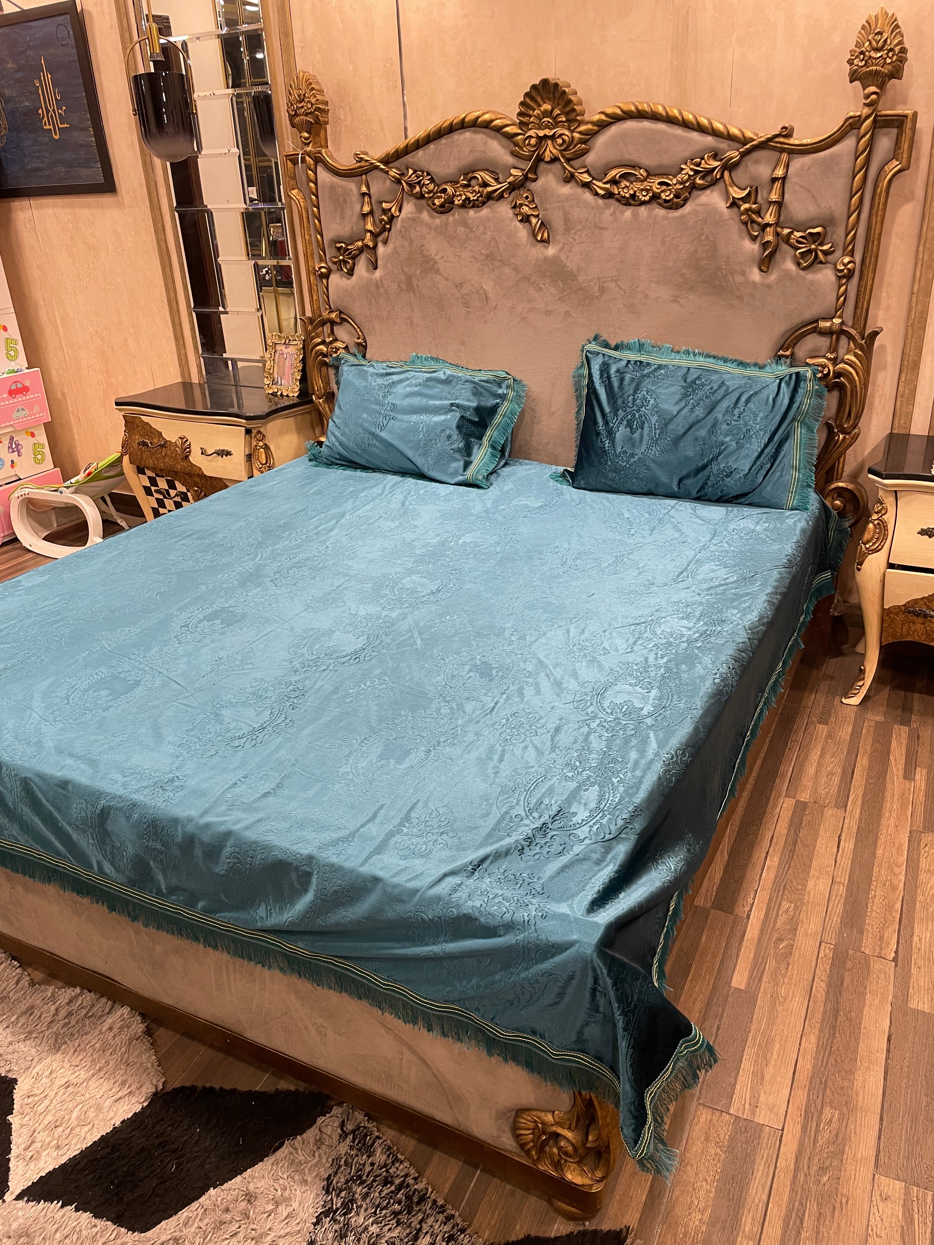3️⃣PC velvet emboss self BEDSHEET
