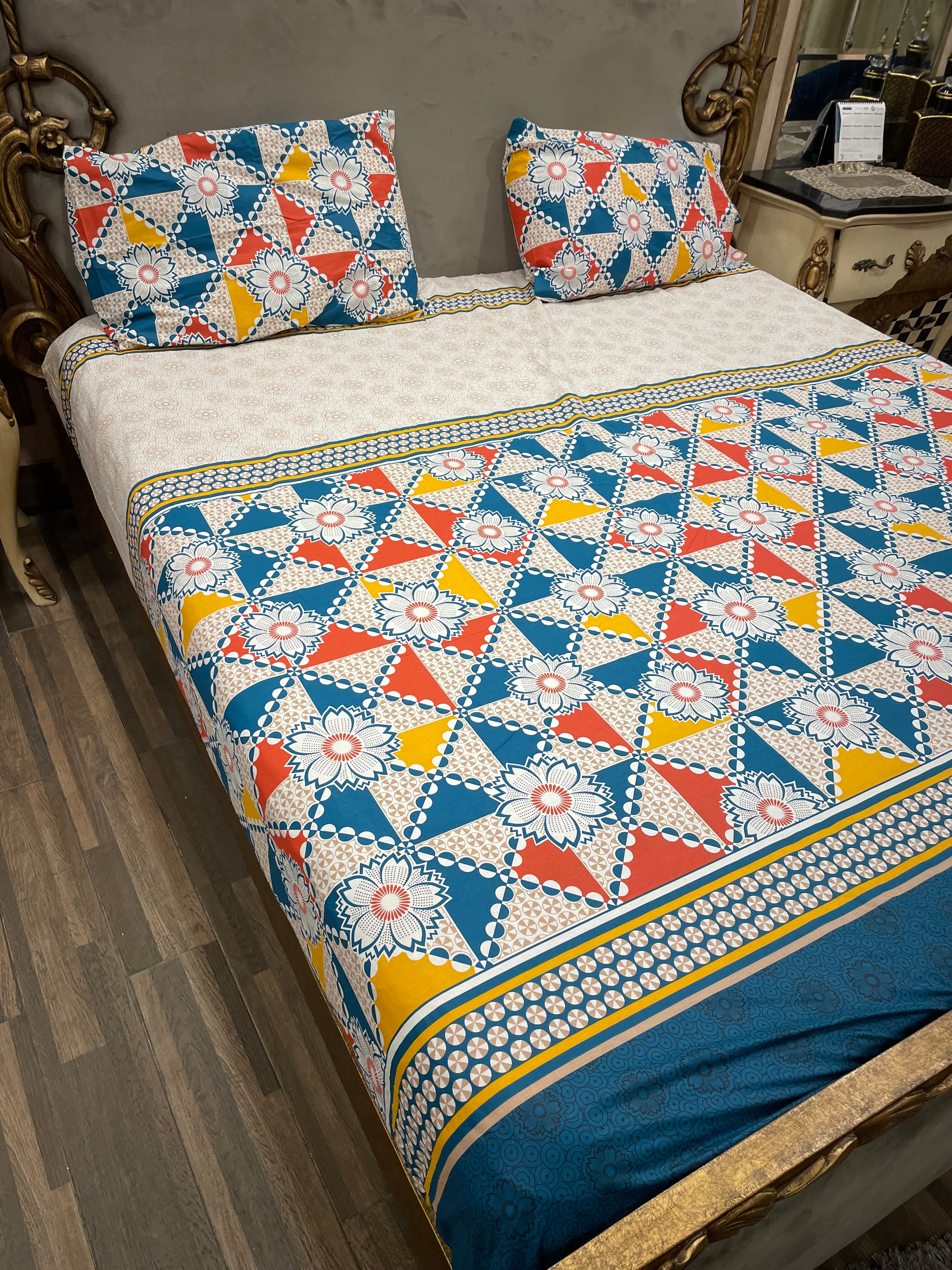 Pure Cotton  fitted Bedsheet