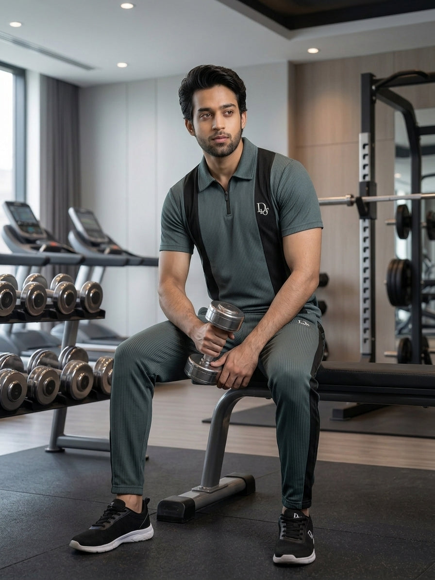 Dior-Dior Dri-Fit Premium Quality Tracksuit Gray Black
