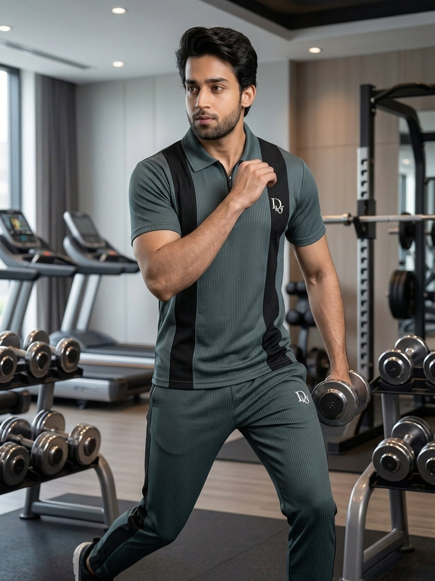 Dior-Dior Dri-Fit Premium Quality Tracksuit Gray Black