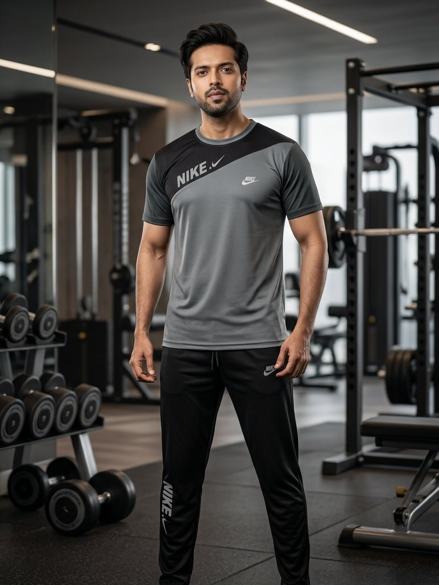 Nike-Nike Dri-Fit Tracksuit Black Gray new