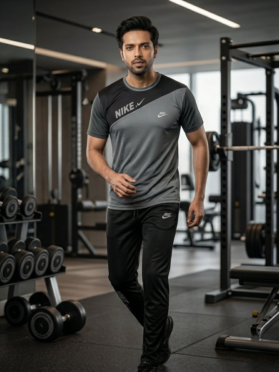 Nike-Nike Dri-Fit Tracksuit Black Gray new