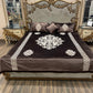 3️⃣PC  emboss velvet BEDSHEET aplic