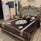 3️⃣PC  emboss velvet BEDSHEET aplic