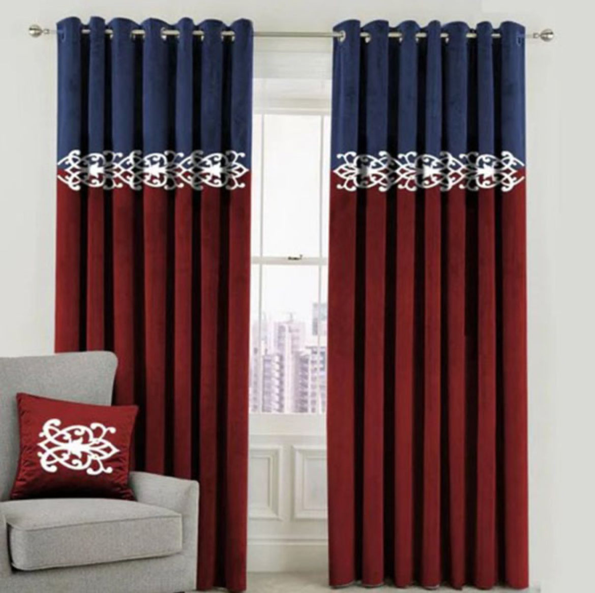 Luxury Velvet  2 tone Curtains