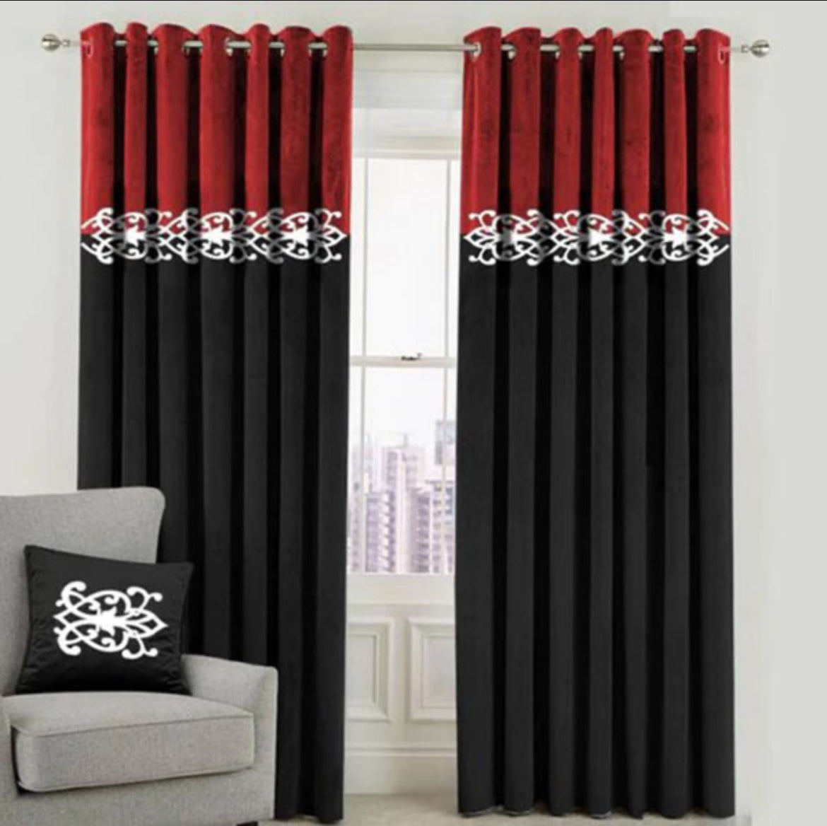 Luxury Velvet  2 tone Curtains