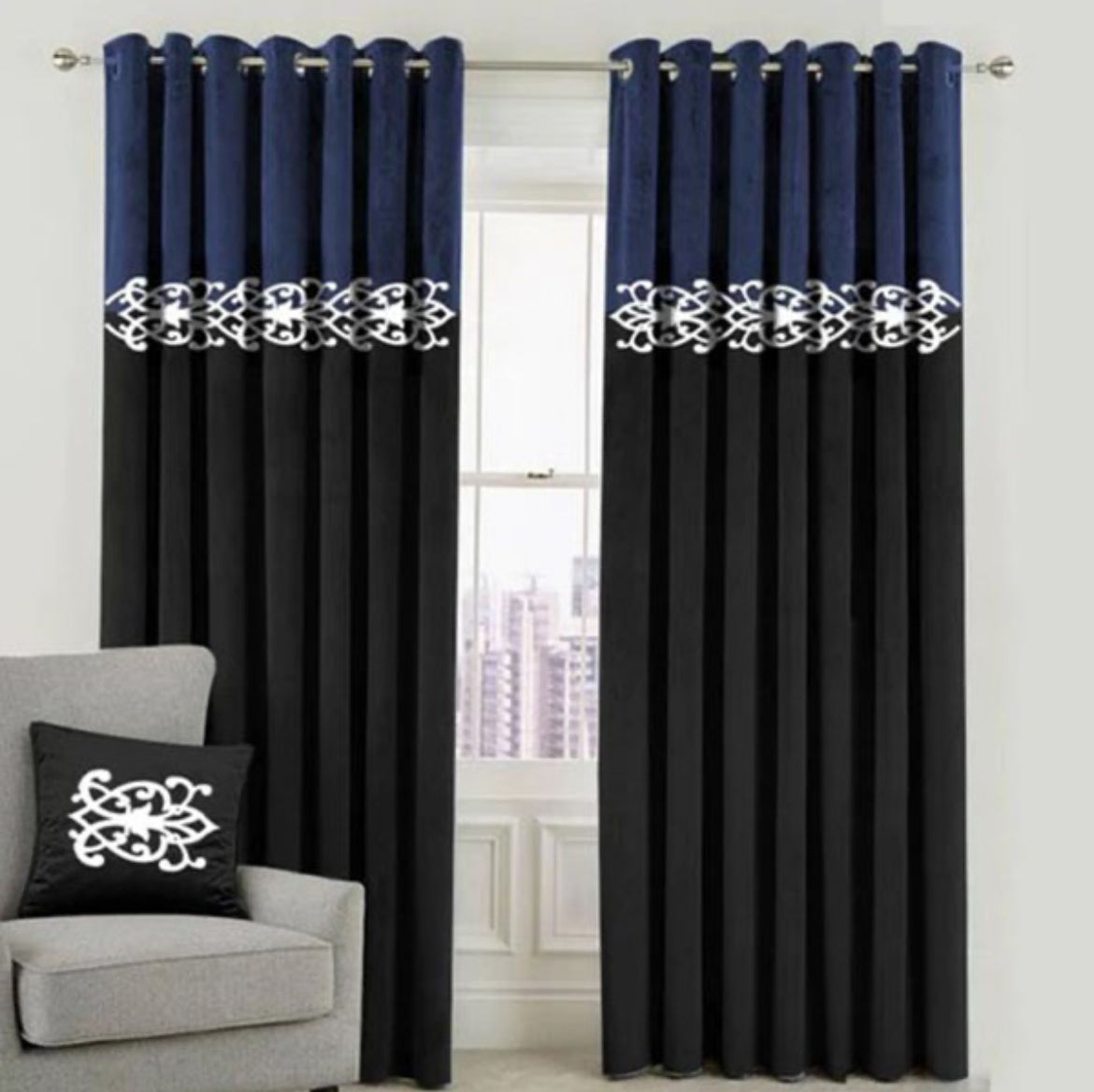 Luxury Velvet  2 tone Curtains