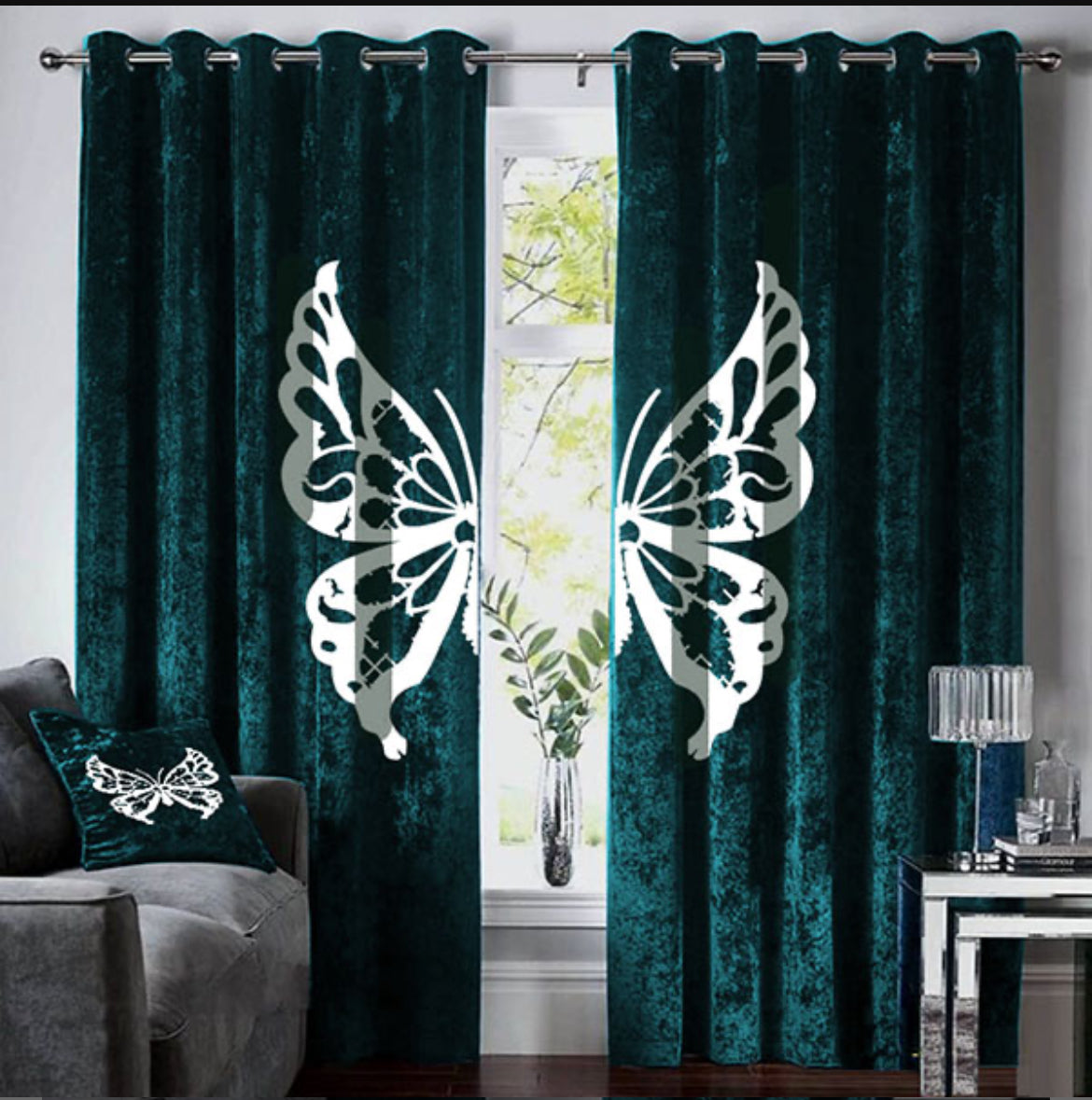 Luxury Velvet butterfly Curtains