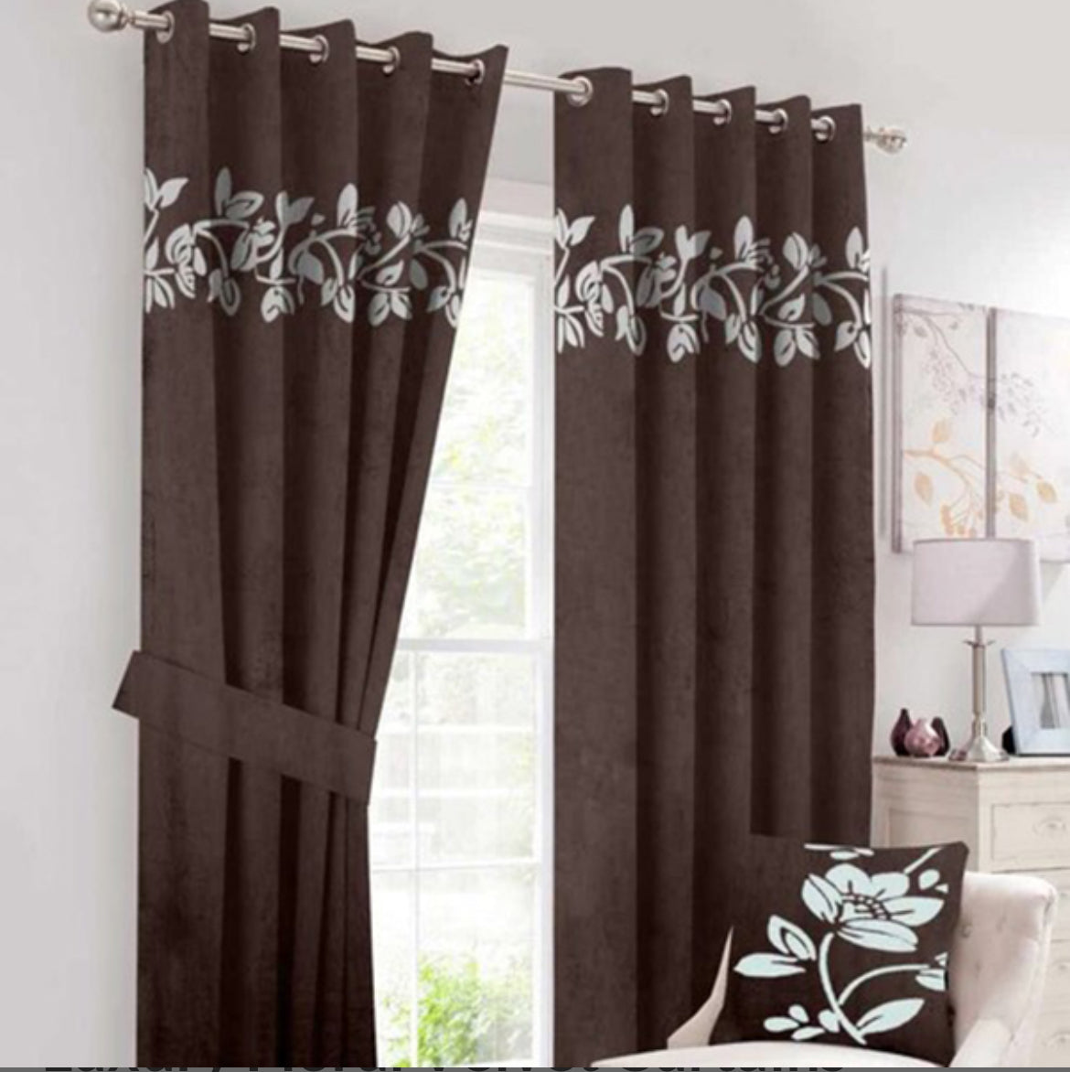 Luxury Floral Velvet Curtains