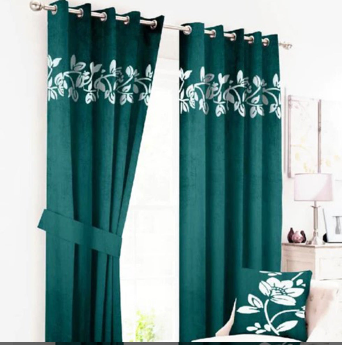 Luxury Floral Velvet Curtains