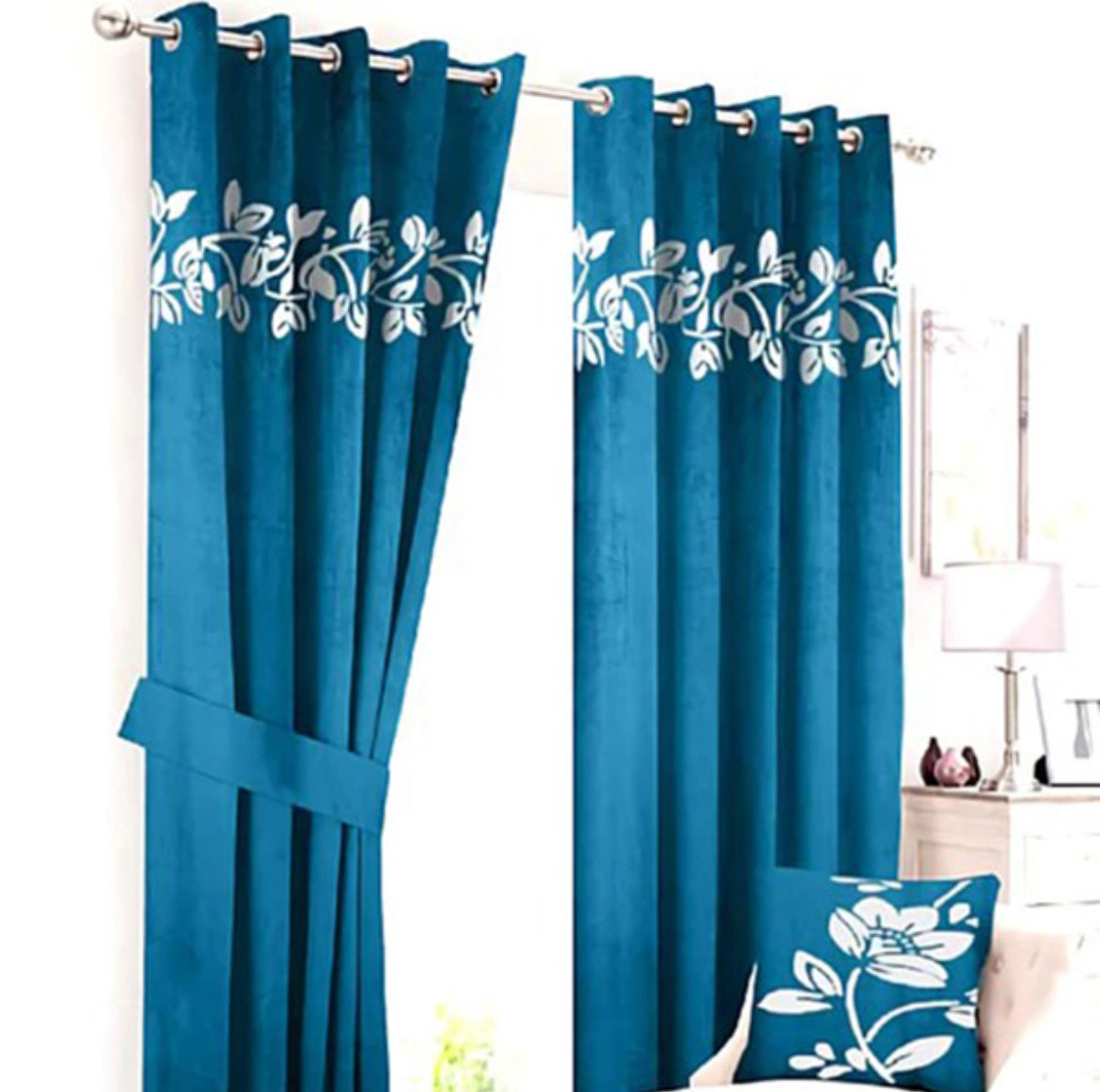 Luxury Floral Velvet Curtains