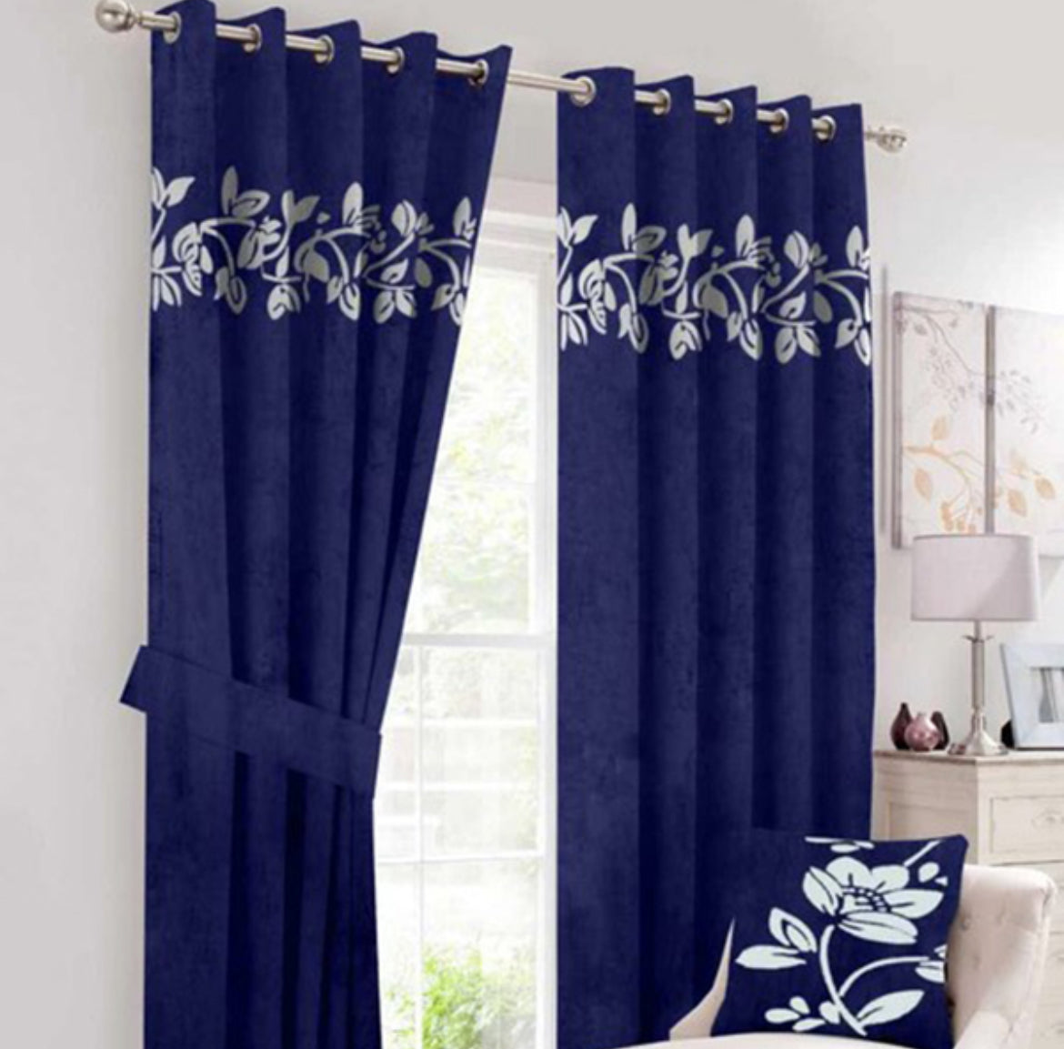 Luxury Floral Velvet Curtains
