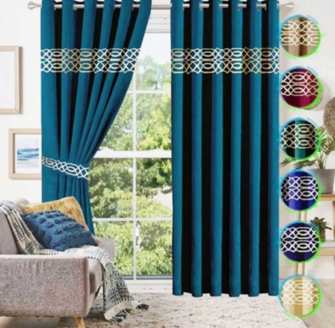 Luxury Velvet Curtains Front Border