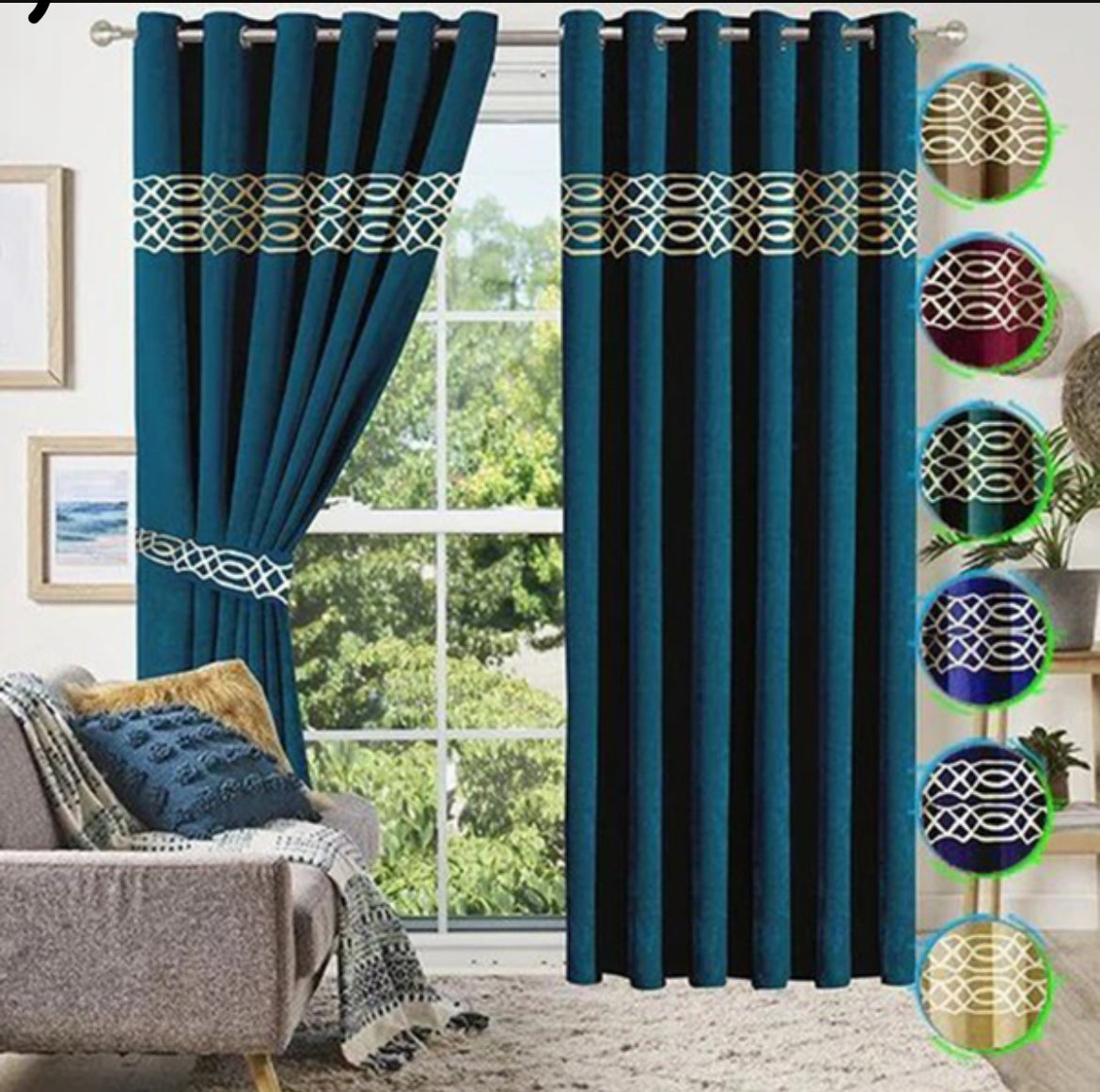 Luxury Velvet Curtains Front Border