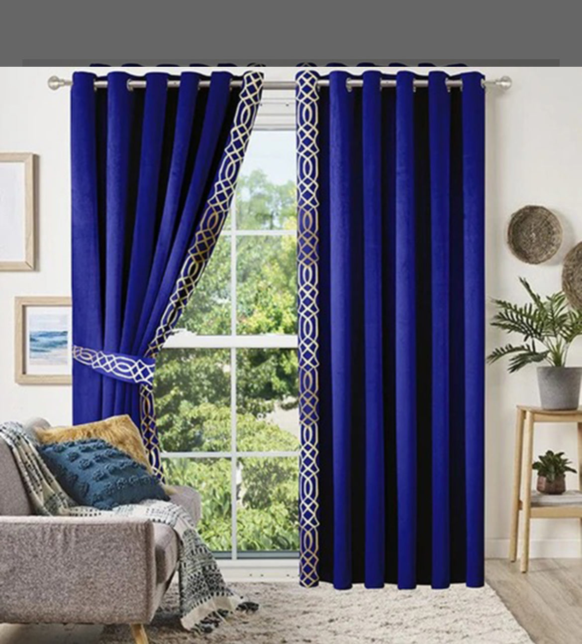 Luxury Velvet Curtains Side Border