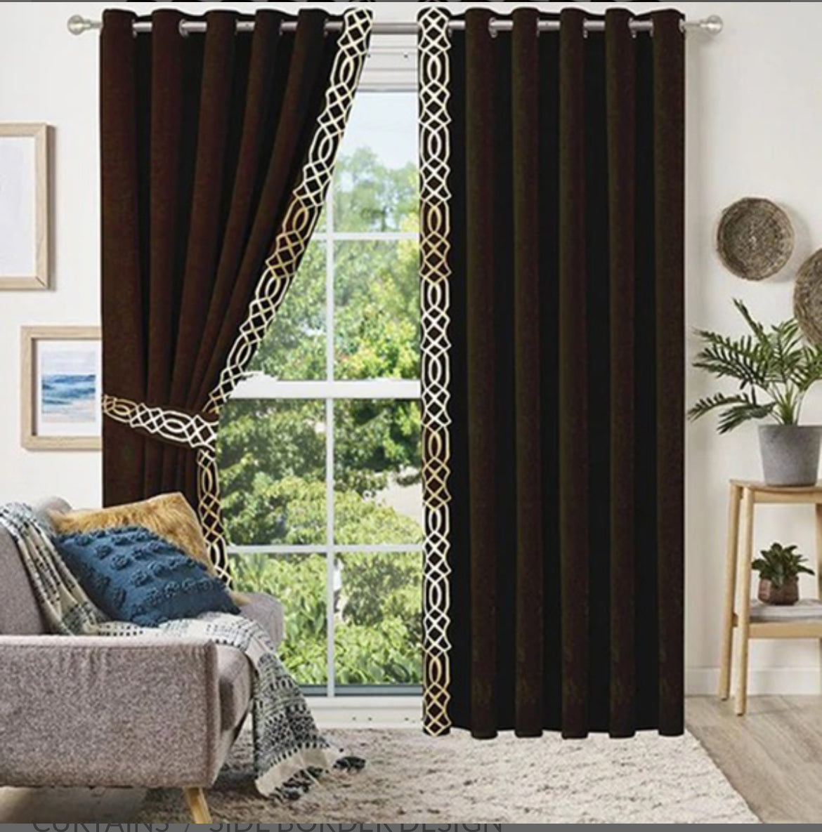 Luxury Velvet Curtains Side Border