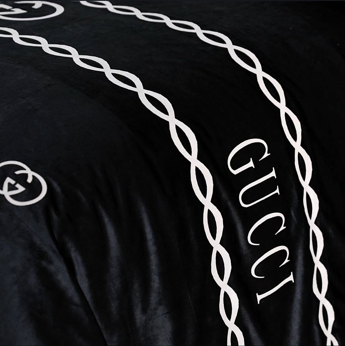 8 PC GUCCI Velvet Bridal Duvet Set